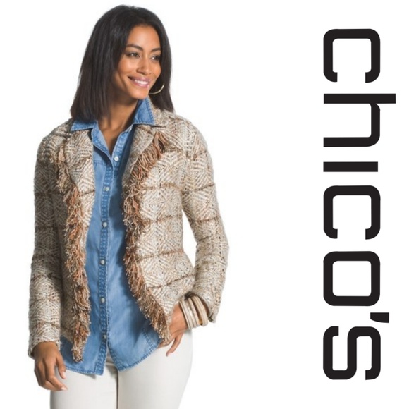 Chico's Sweaters - Chico's Fringed Nikita Cardigan Sweater
